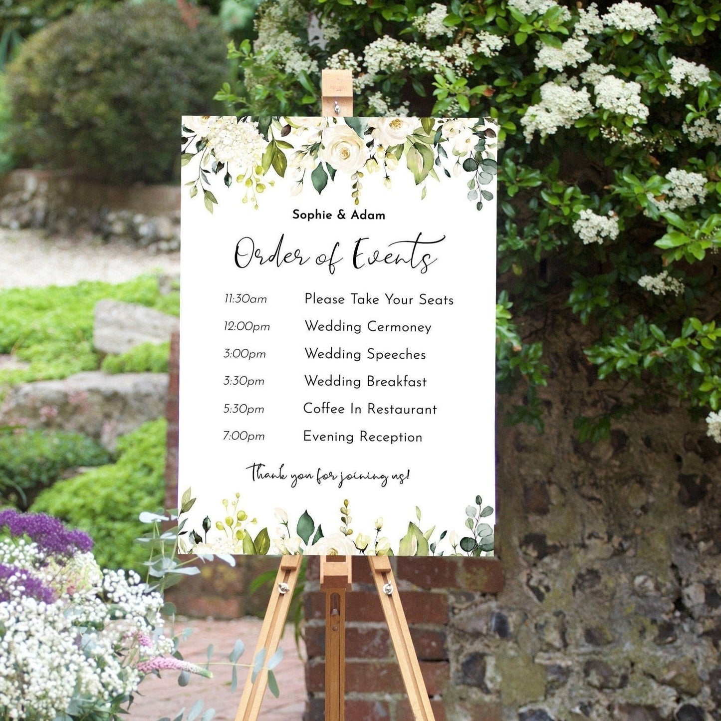 White Rose Wedding Order of Events