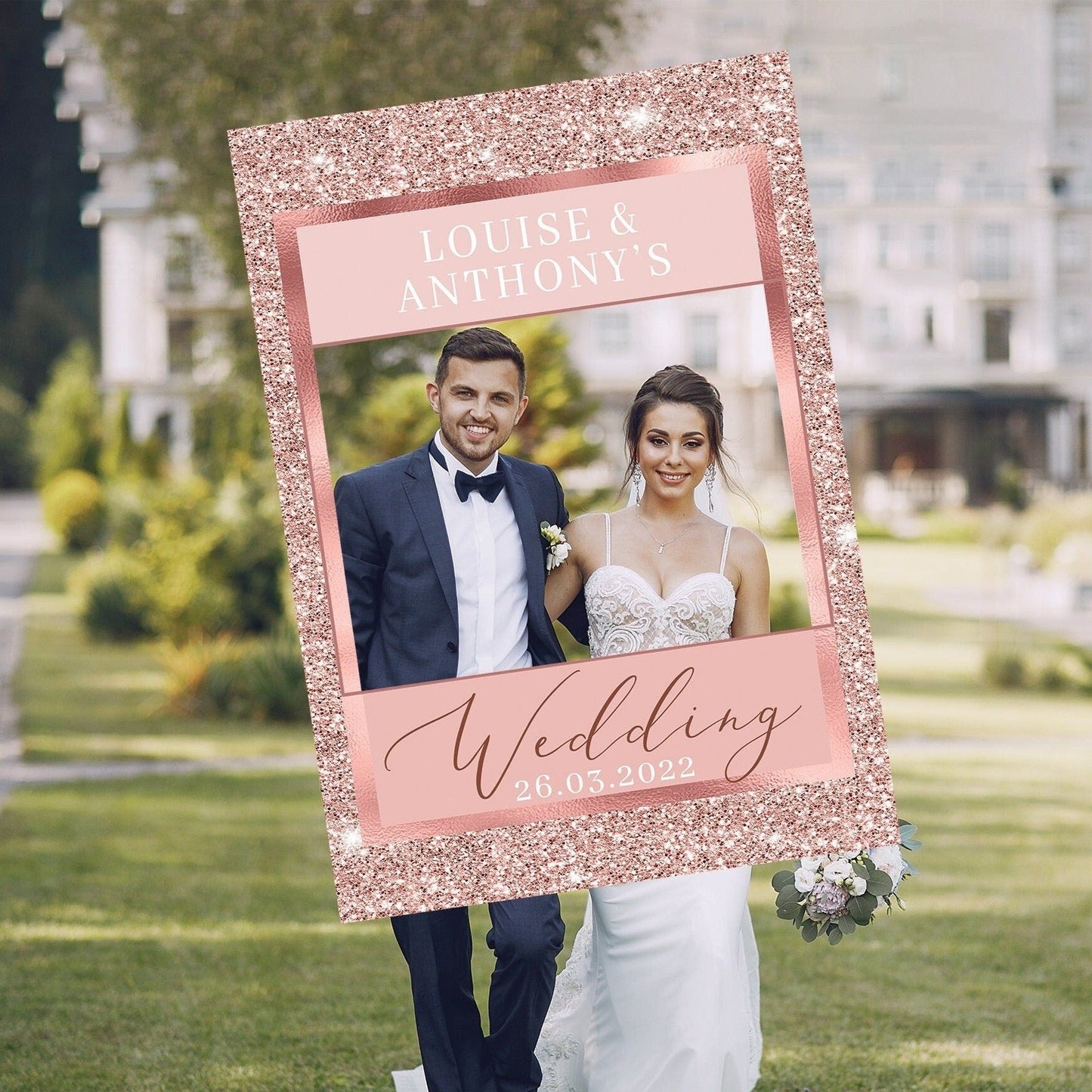 Rose Gold Wedding Selfie Frame