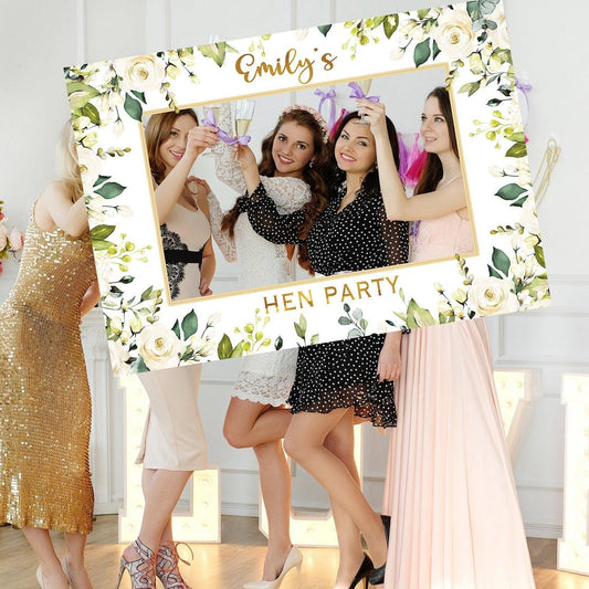 White Rose Hen Party Selfie Frame - Smart Party Shop