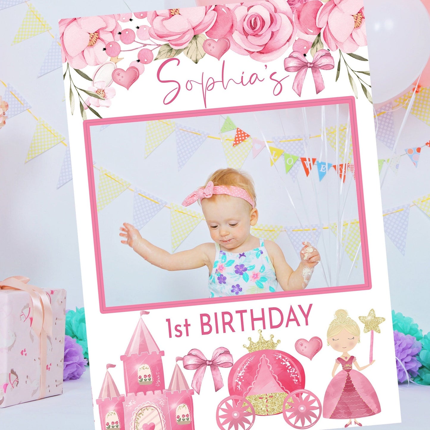 Princess 1st Birthday Party Selfie Frame