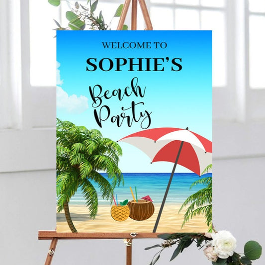 Beach Party Welcome Sign