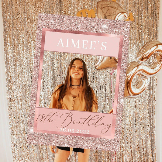 Rose Gold 18th or 21st Birthday Selfie Frame - Smart Party Shop