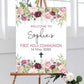 BLUSH ROSE First Holy Communion Welcome Sign - Smart Party Shop