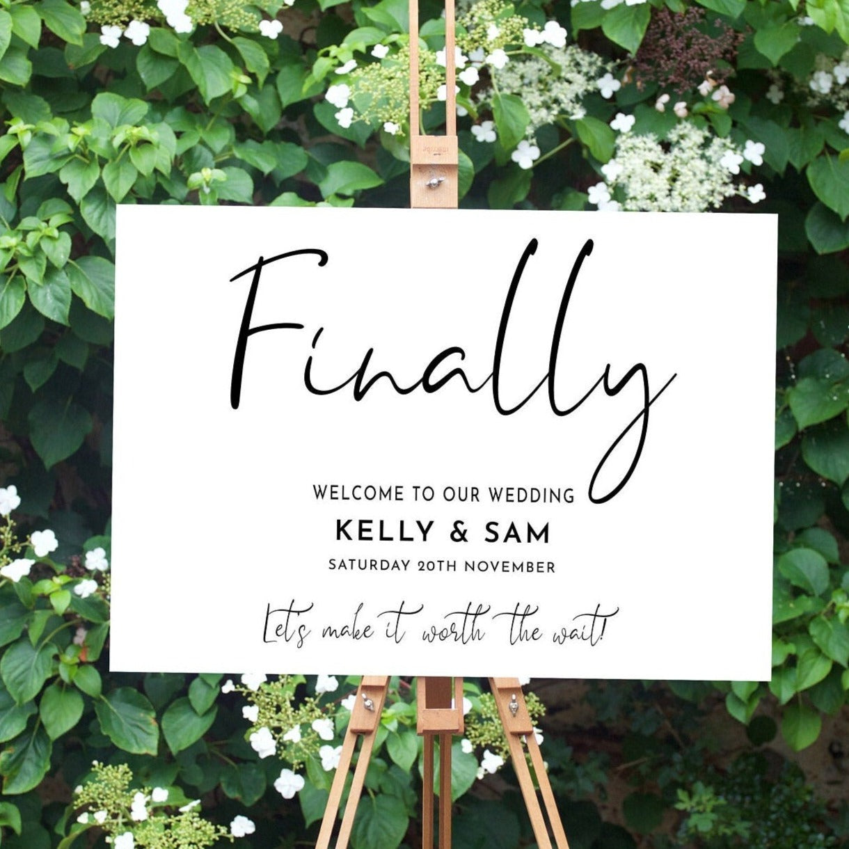 Signing Off Finally Finally, Welcome To Our Wedding Sign – Smart Party Shop