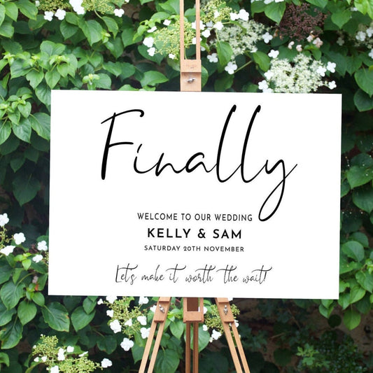 Finally, Welcome To Our Wedding Sign