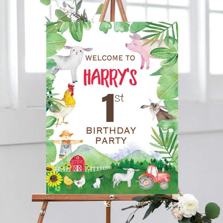 Farm Birthday Welcome Sign - Smart Party Shop