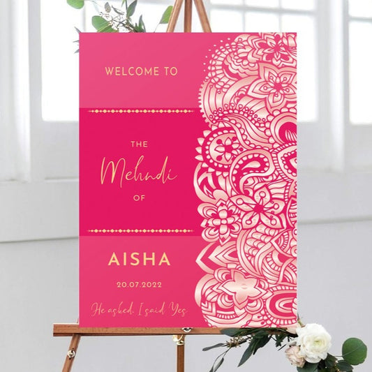 Mehndi Welcome Sign