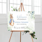 Eucalyptus Peter Rabbit Christening Welcome Sign - Smart Party Shop