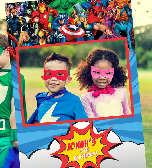 Superhero Birthday Selfie Frame