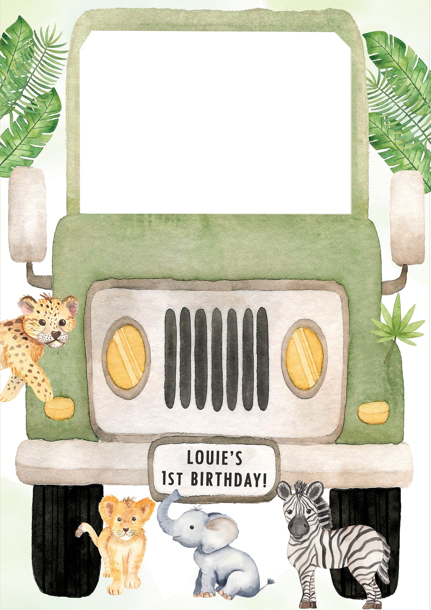 Wild One Jeep Safari Birthday Selfie Frame