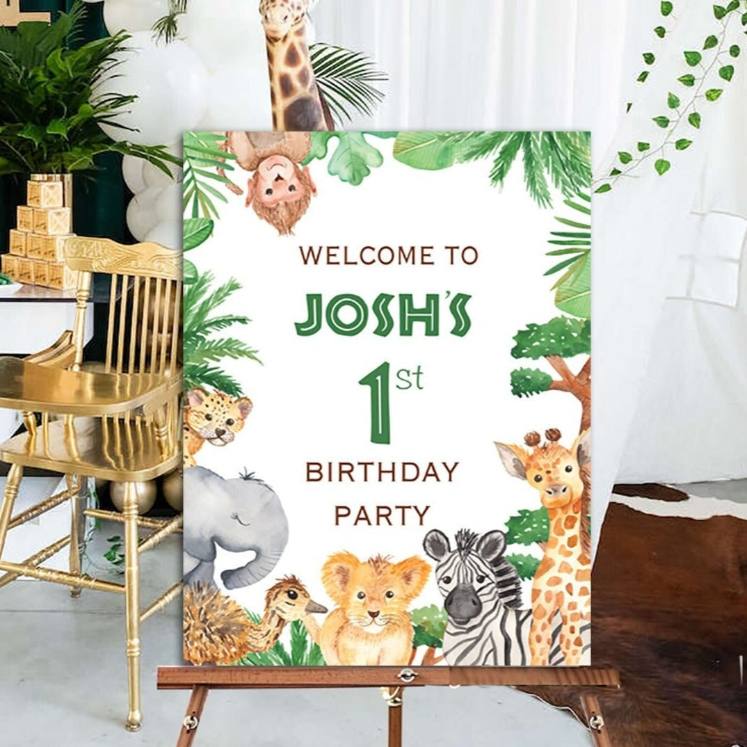 Safari Birthday Welcome Sign