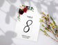 Burgundy & Navy Wedding Table Number Cards - Smart Party Shop