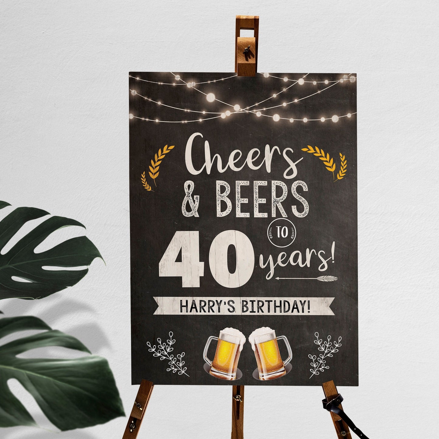 Cheers and Beers Birthday Party Welcome Sign