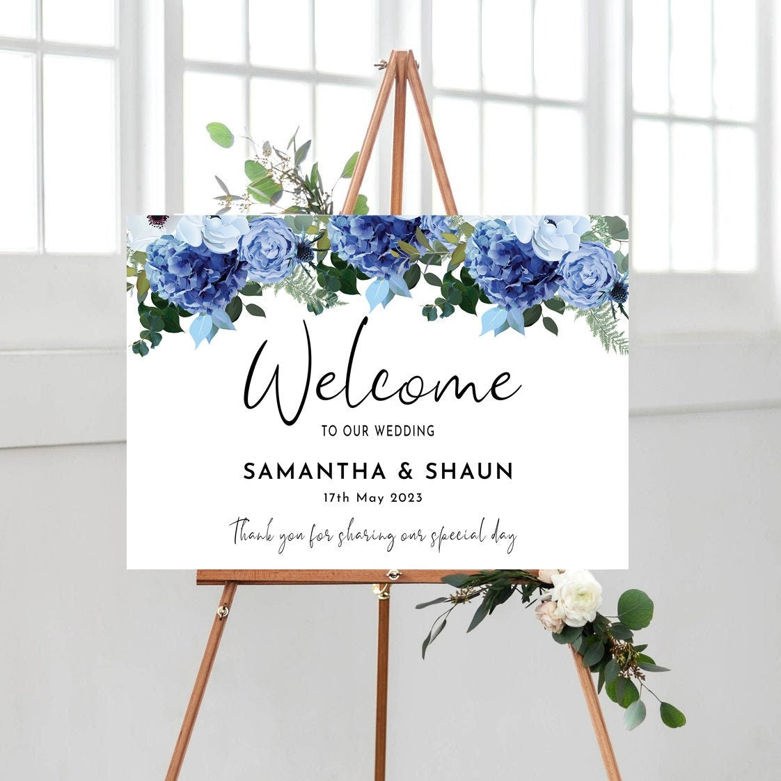 Navy & White Wedding Welcome Sign – Smart Party Shop