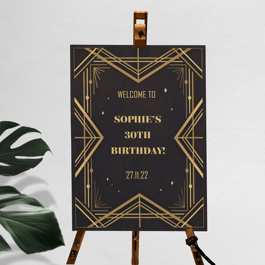 Art Deco Party Welcome Sign, Gatsby