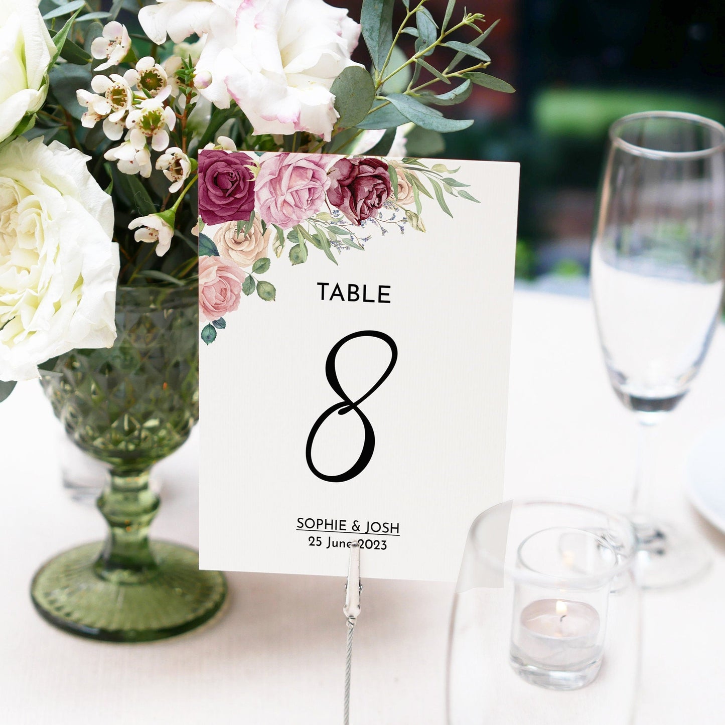 BLUSH ROSE Wedding Table Signs