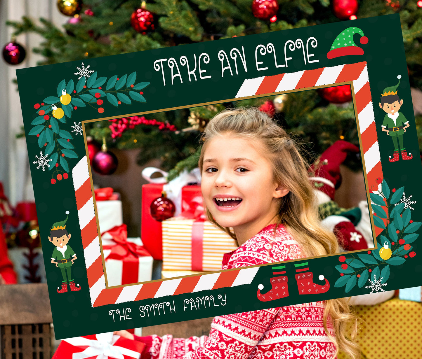 Take an Elfie Christmas Selfie Frame