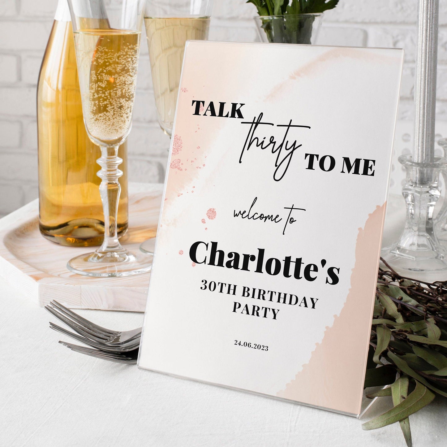 Talk Thirty To Me Selfie Frame & Party Sign