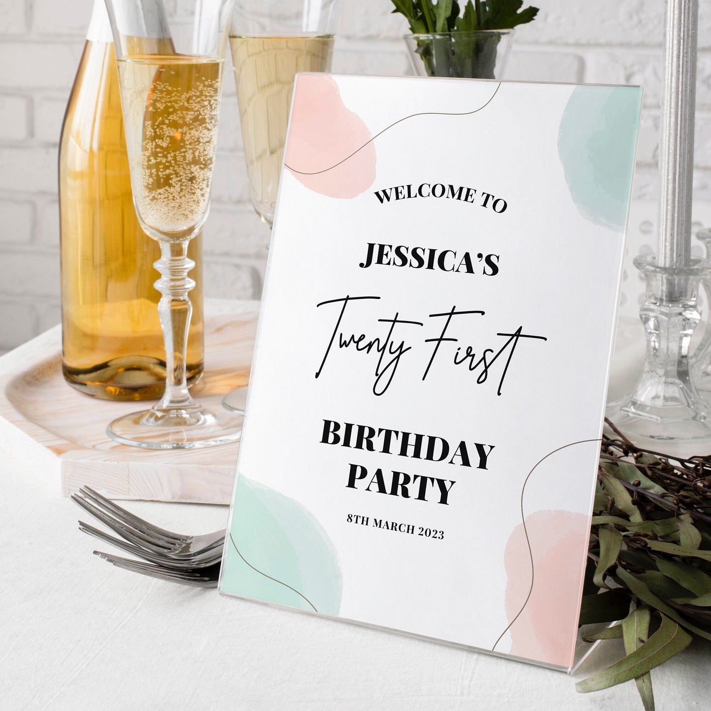 21st Birthday Selfie Frame and Party Sign