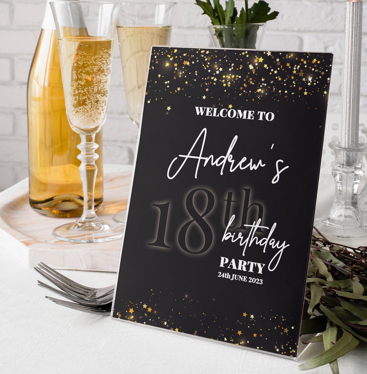 18th Birthday Party Selfie Frame and Party Sign