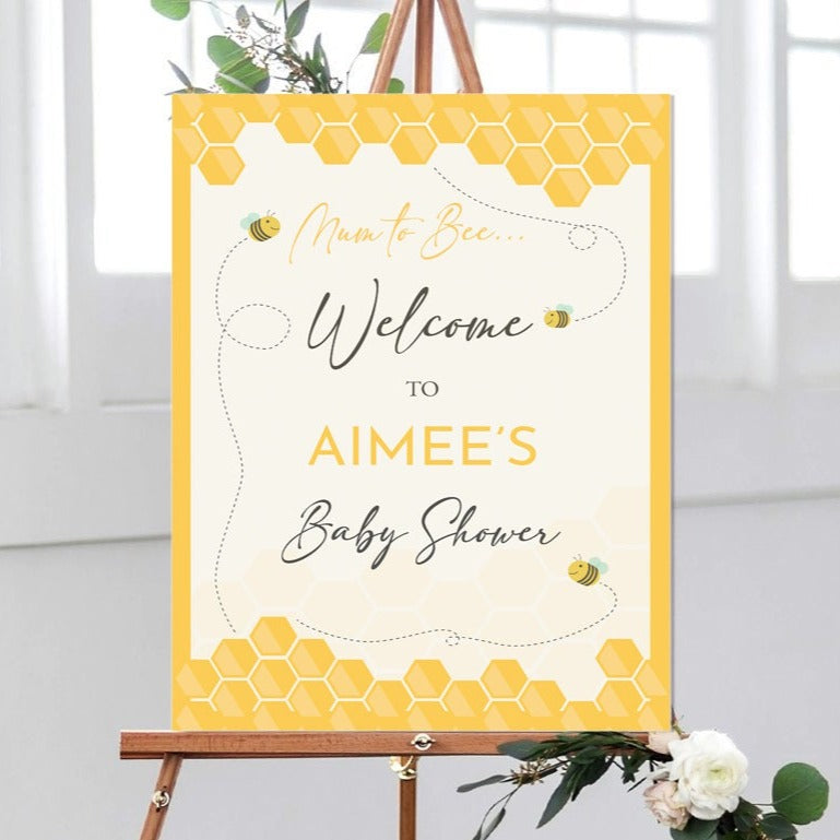 Bees Baby Shower Welcome Sign