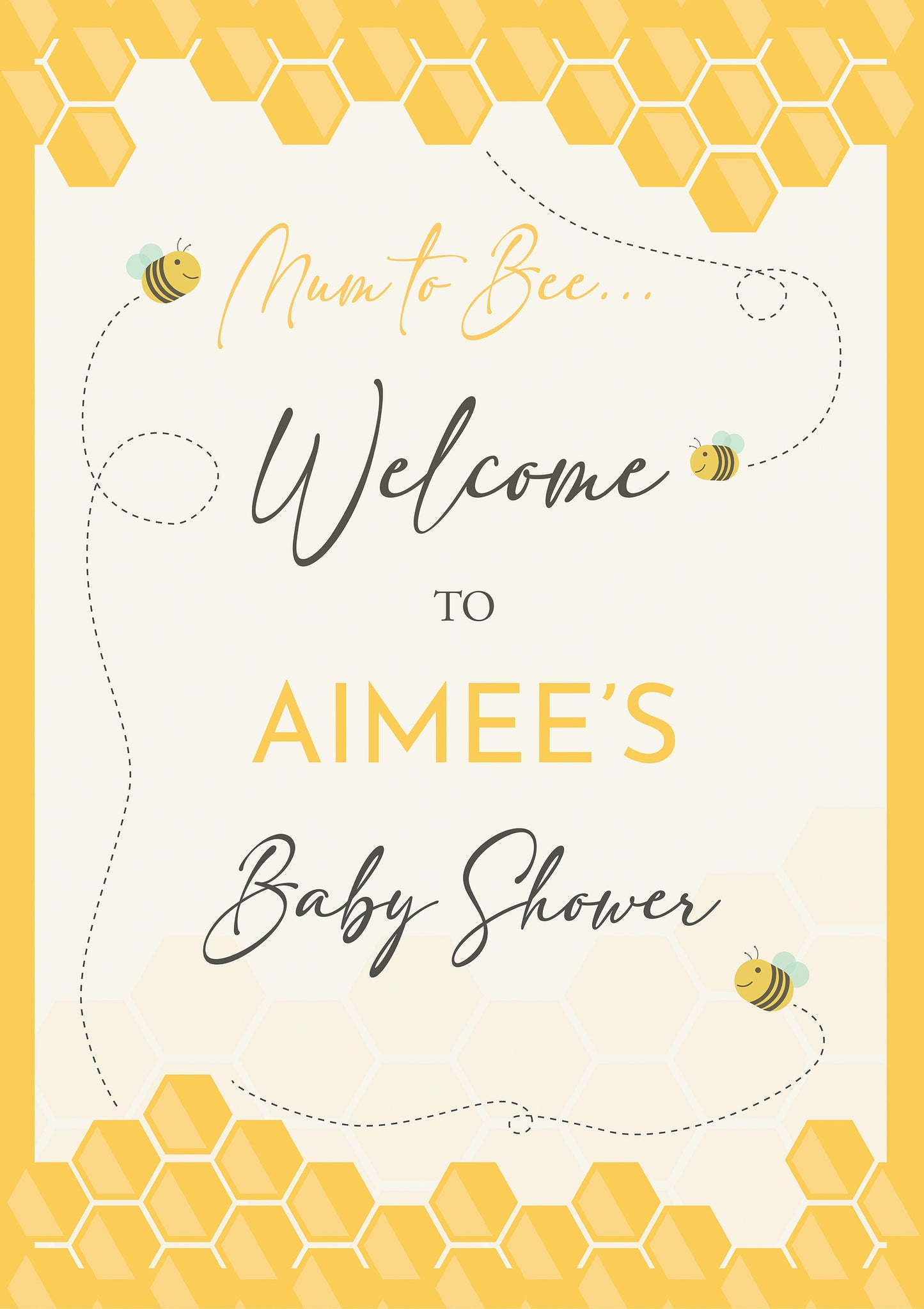 Bees Baby Shower Welcome Sign