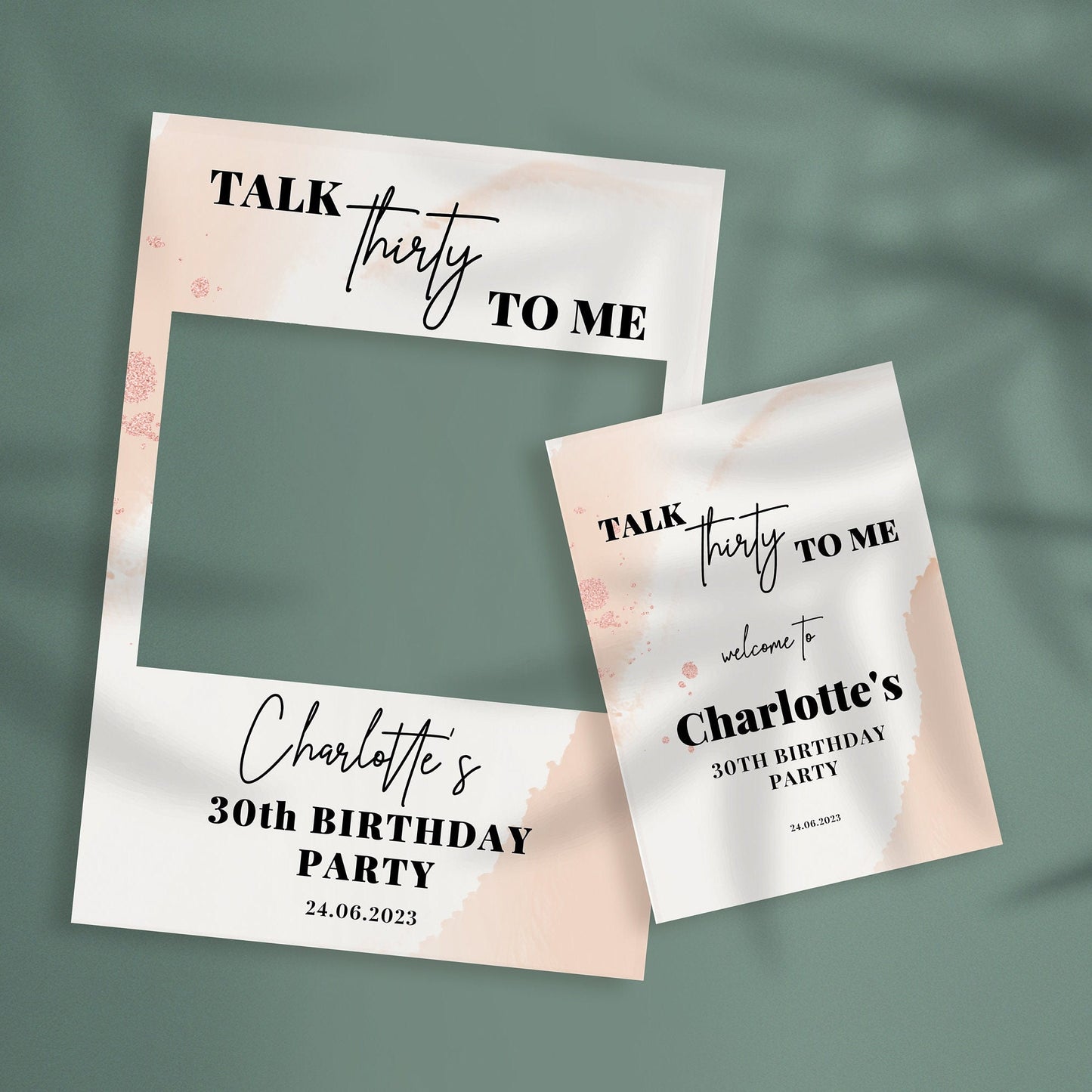 Talk Thirty To Me Selfie Frame & Party Sign