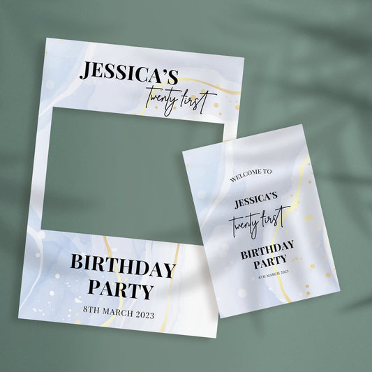 21st Birthday Selfie Frame and Party Sign