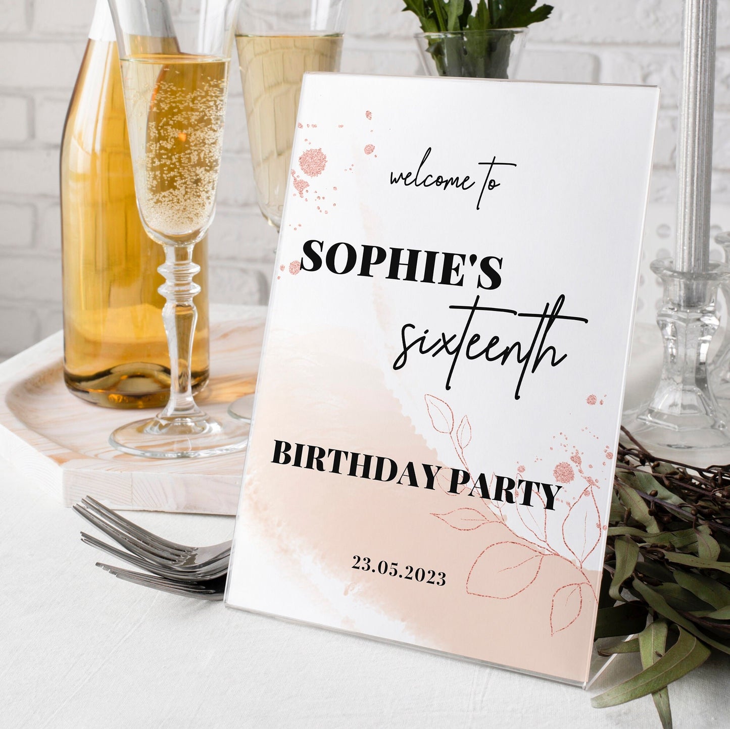 16th Birthday Party Selfie Frame and Welcome Sign