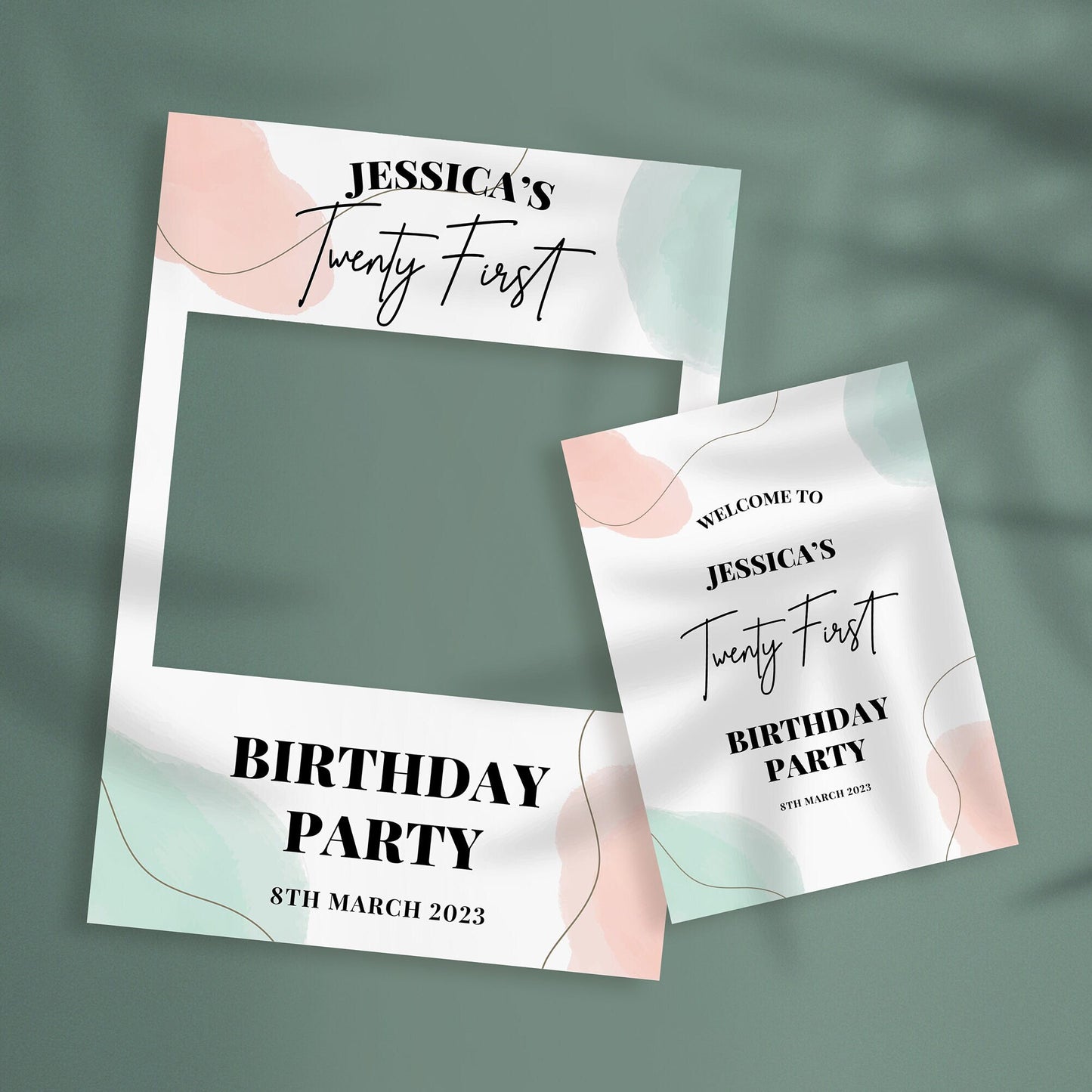 21st Birthday Selfie Frame and Party Sign