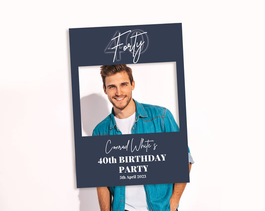 40th Birthday Party Selfie Frame and Party Sign