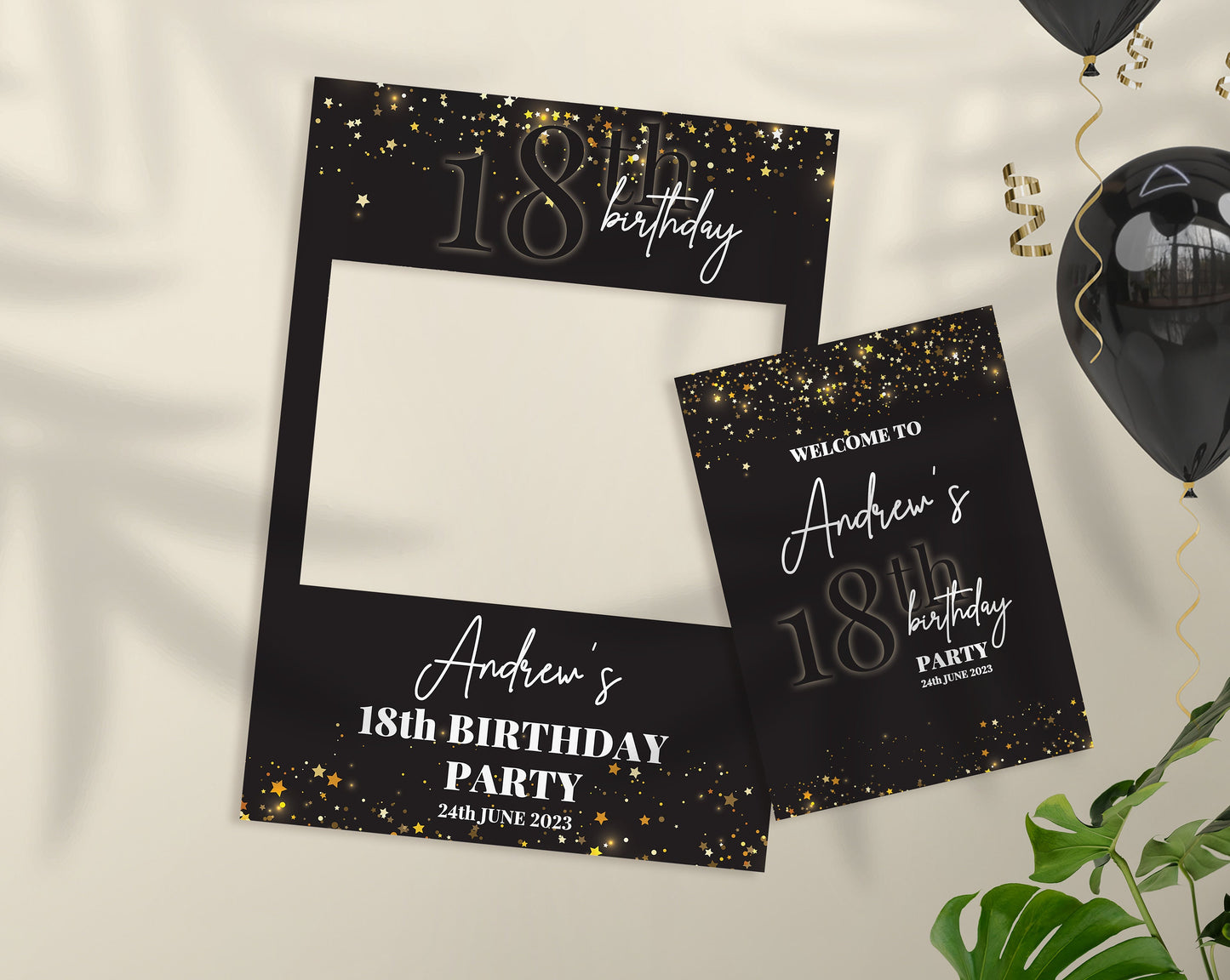 18th Birthday Party Selfie Frame and Party Sign