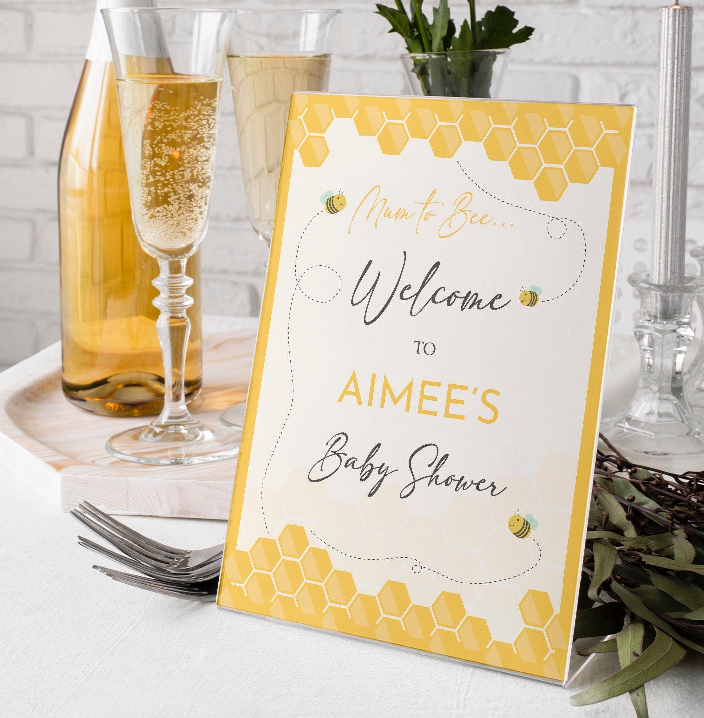 Bees Baby Shower Welcome Sign