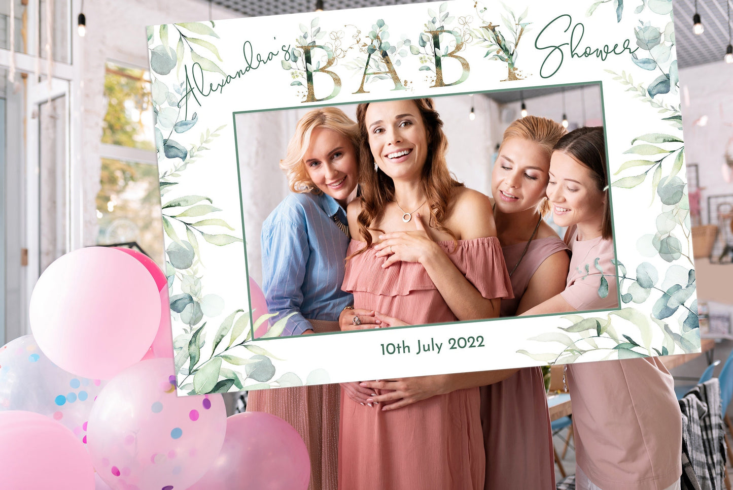 Eucalyptus Baby Shower Selfie Frame