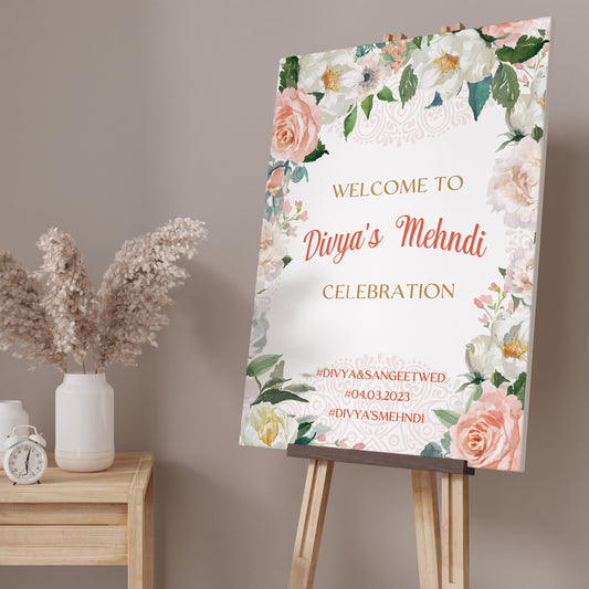 Floral Mehndi Night Sign