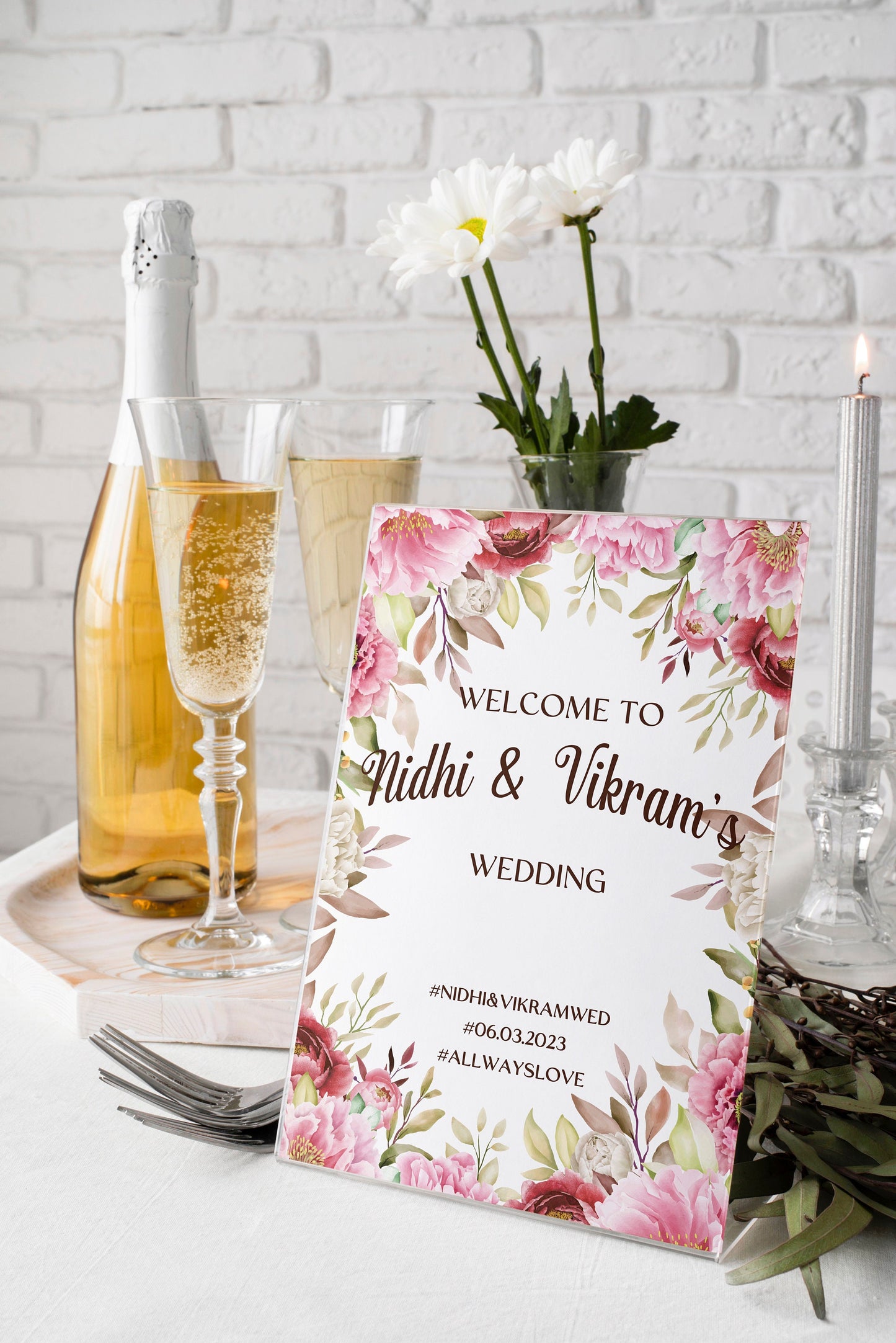 Indian or Muslim Wedding Welcome Sign