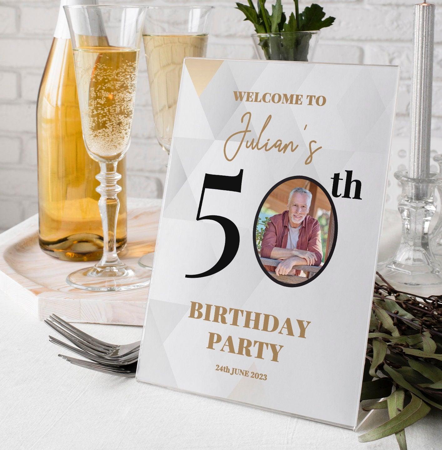 50th Birthday Party Selfie Frame and Party Sign - Smart Party Shop