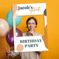 Abstract Birthday Party Selfie Frame and Welcome Sign