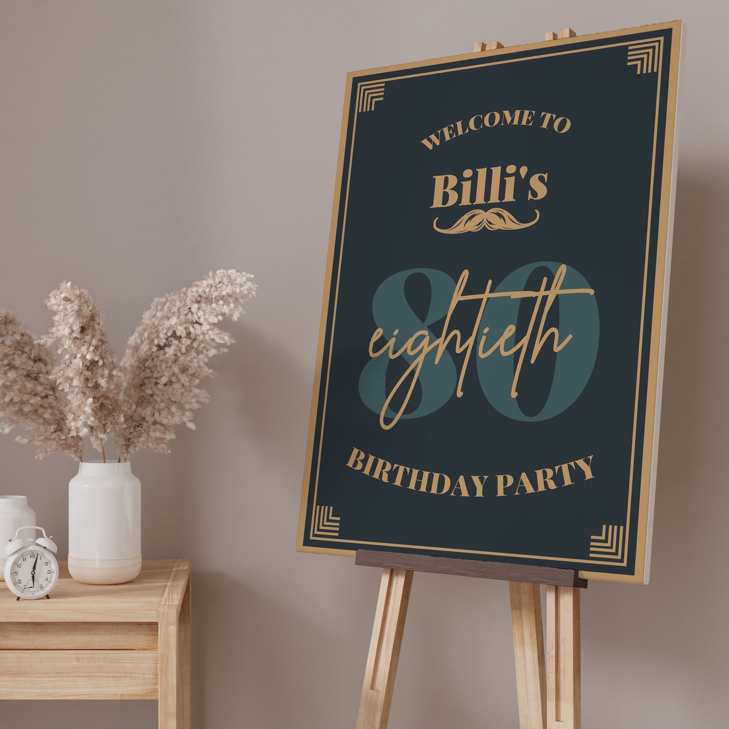 80th Personalised Birthday Party Welcome Sign