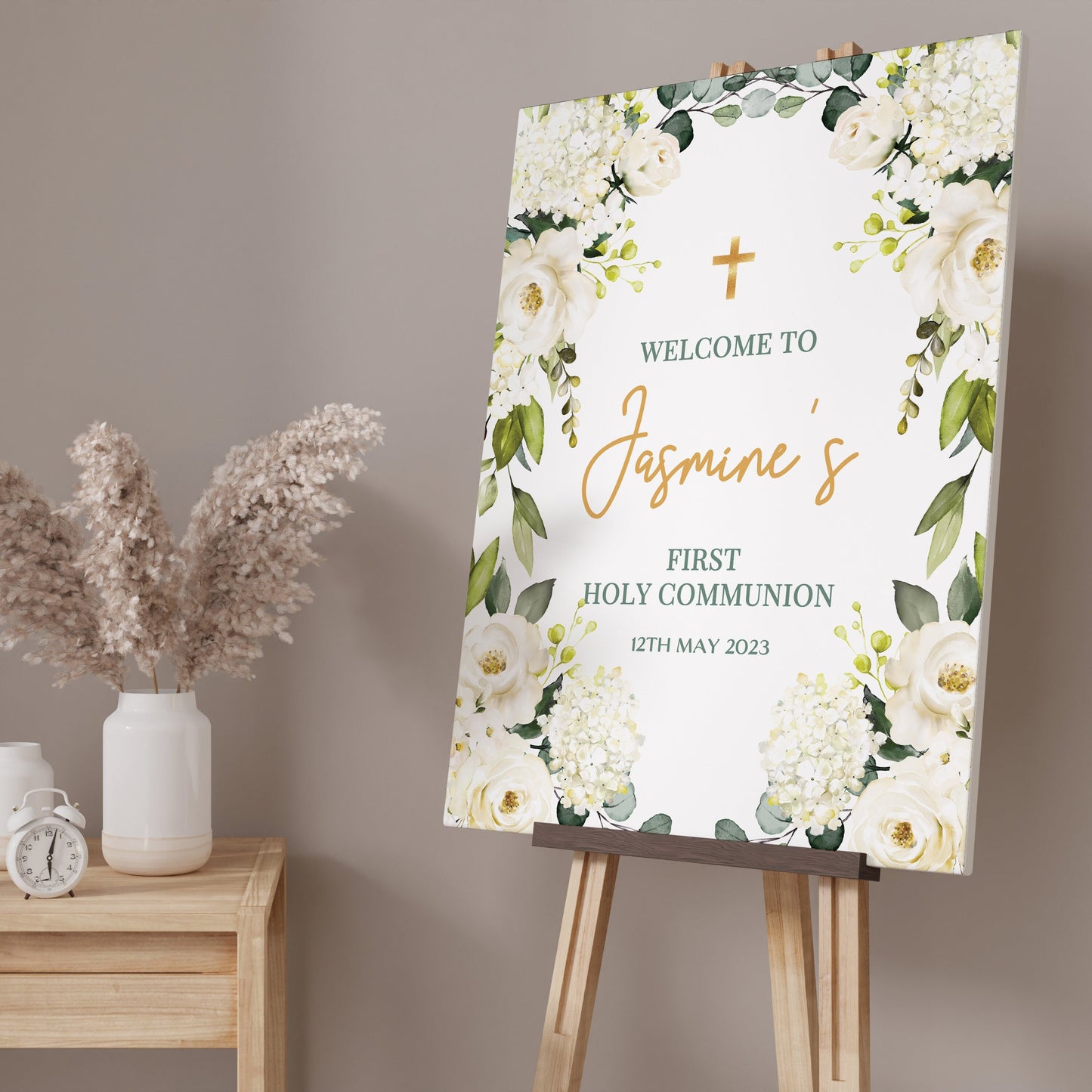 White Rose 1st Holy Communion Welcome Sign