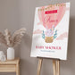 Pink Hot Air Balloon with Rabbit Baby Shower Sign