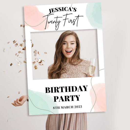 21st Birthday Selfie Frame and Party Sign