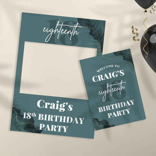 18th Birthday Party Selfie Frame and Welcome Sign