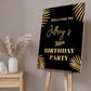 Black and Gold Birthday Party Welcome Sign - Smart Party Shop