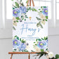 Blue Floral First Holy Communion Welcome Sign