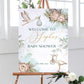 Stork and Flowers Baby Shower Sign