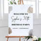 Grey and White Birthday Sign