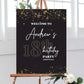 Black and Gold 18th Birthday Party Welcome Sign - Smart Party Shop