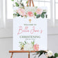 Blush Pink Christening Welcome Sign