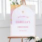 Pink and Gold Marble Christening Welcome Sign